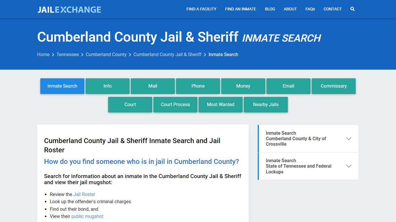 Cumberland County Jail & Sheriff Inmate Search - Jail Exchange